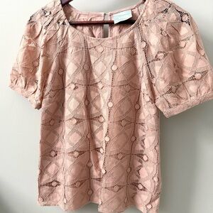 Maeve Blush Lace Top Size S